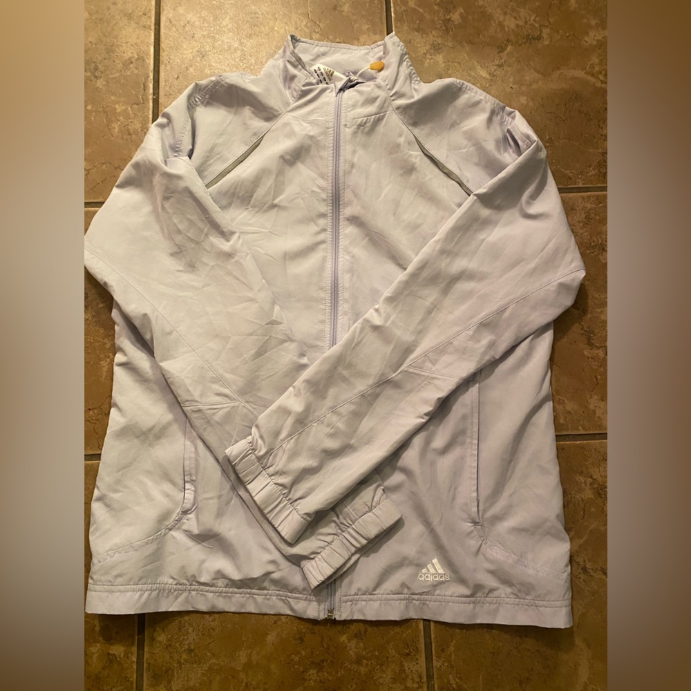 adidas rain coat light lilac color